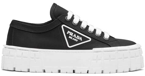 prada brown leather sneaker|Prada black platform sneakers.